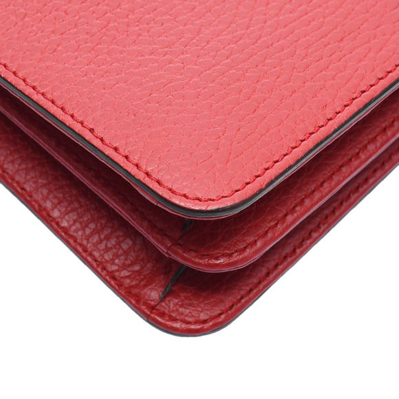 Gucci Interlocking G Chain Shoulder Bag Outlet Red Leather - Picture 7 of 11